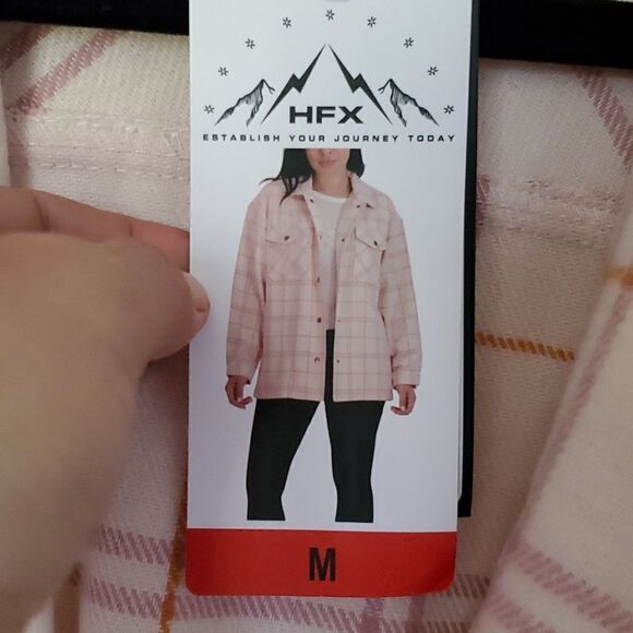 HFX Ladies Shirt Jacket in Pink Plaid Size M - Picture 8 of 16